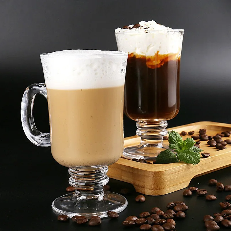 

250ml Irish coffee cup glass latte cup European style latte glass hot drink glass mug iced with handle