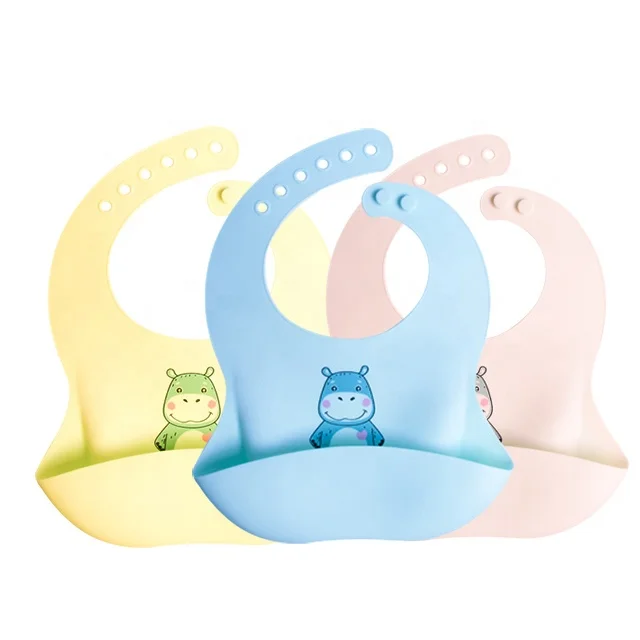 

Customized Waterproof Bibs With Crumb Catcher Reusable Baby Teething Toddler Bibs