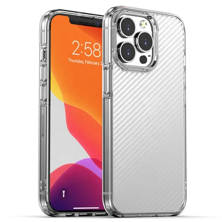 

Carbon Fiber Transparent Shockproof Case For iPhone 13 12 Pro Max Clear Soft TPU Bumper Hard PC Back Cover For iPhone 13 12 Mini