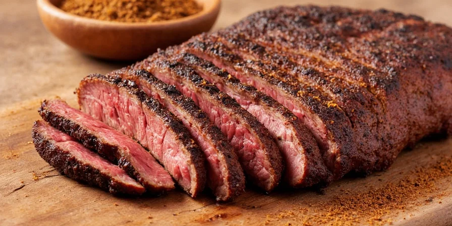 Applying rub to a raw brisket