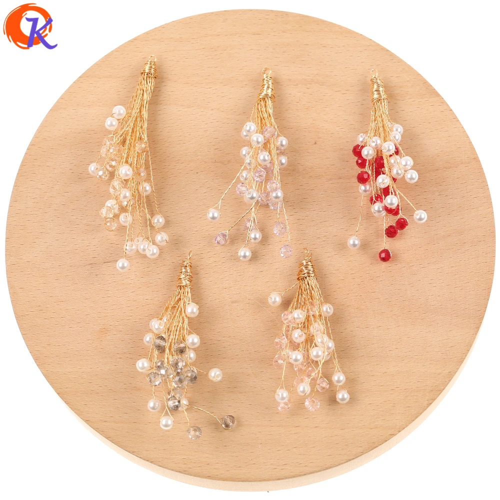 

Jewelry Accessories Cordial Design 20Pcs 26*60MM Jewelry Accessories Hand Made Crystal Charms DIY Making Imitation Pearl Pendant