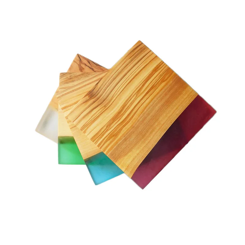 

customized colorful olive coaster resin epoxy with rope packaging set