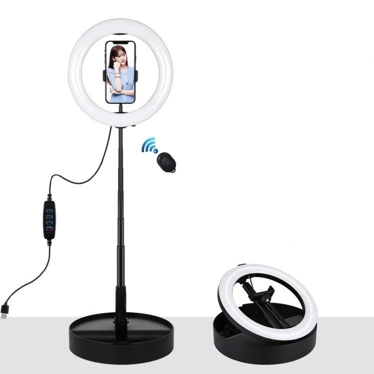 

PULUZ Adjustable Height Round Base Desktop Mount 6.2 inch USB Dimmable LED Video Ring Light