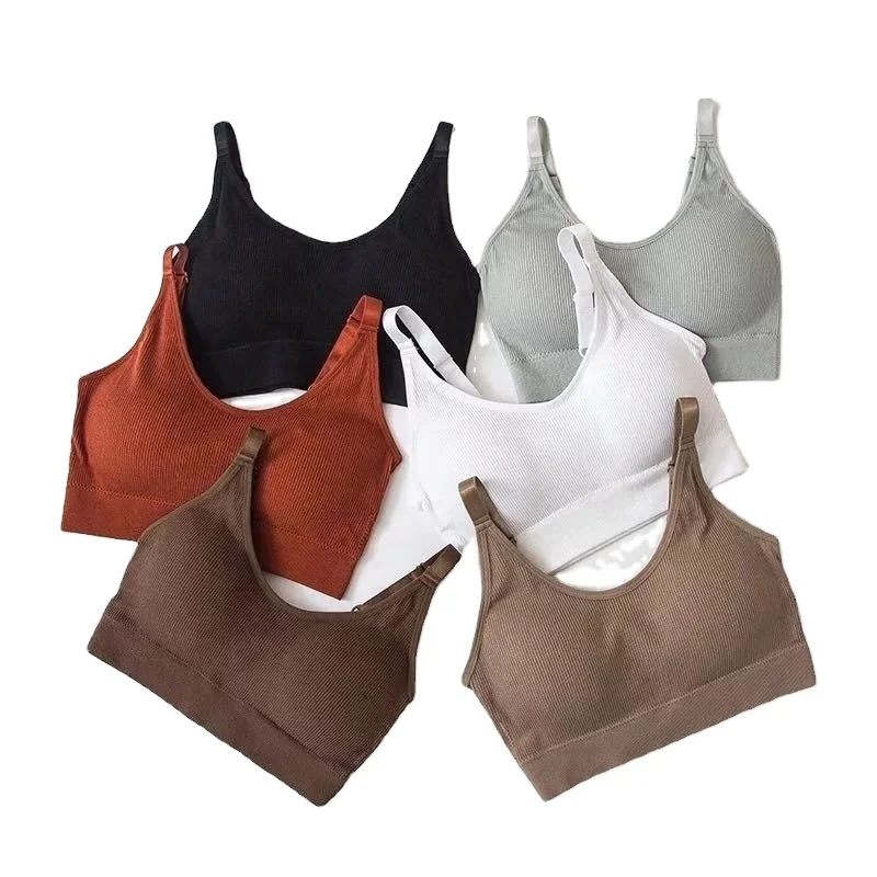 

Manufacturers direct sales most popular Adjusted-straps chest sports Wrapped Chest Girl Vest Bra women seamless Tube Top, Black, , blue, green, nude,white,yellow,gray