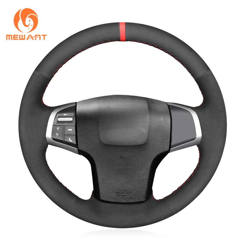 

Hand Sewing Black Suede Steering Wheel Cover for Isuzu D-Max MU-X 2013-2020 Holden Colorado AU 2012-2014 2015 2016-2019