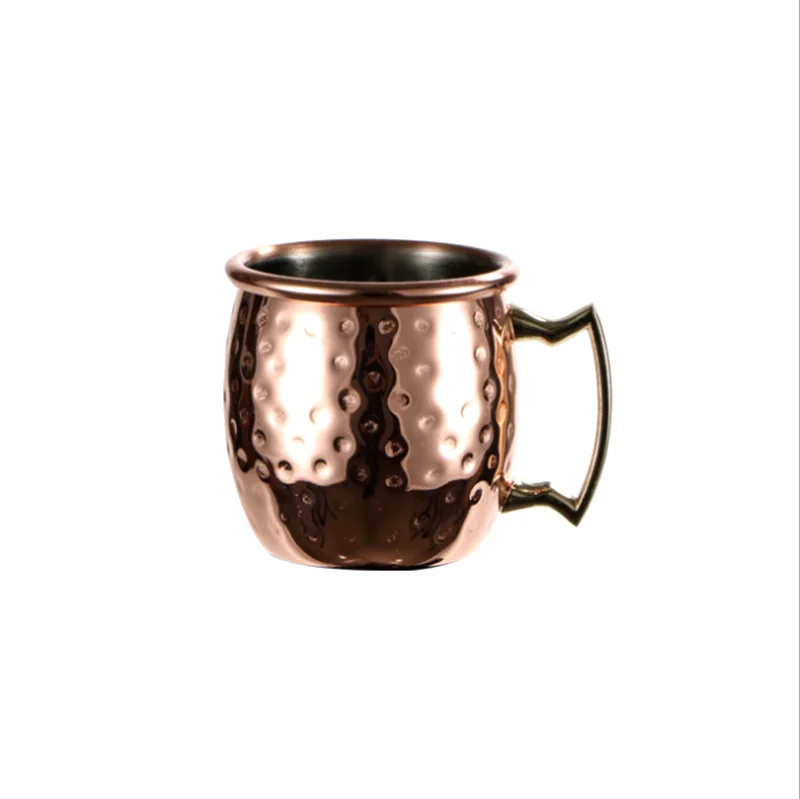 

Watersy New Products Wholesale Bar Accessories Stainless Steel 60Ml Drinking Wine Copper Moscow Mule Mugs Customized With Handle, Coppery