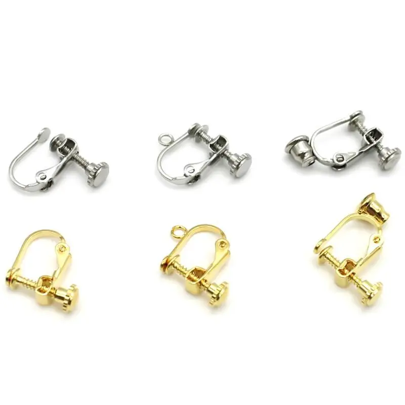 

bulk price wholesale Jewelry Findings screw earring CLIP DIY Earrings AccessoriesStainless steel with real 18k gold plating