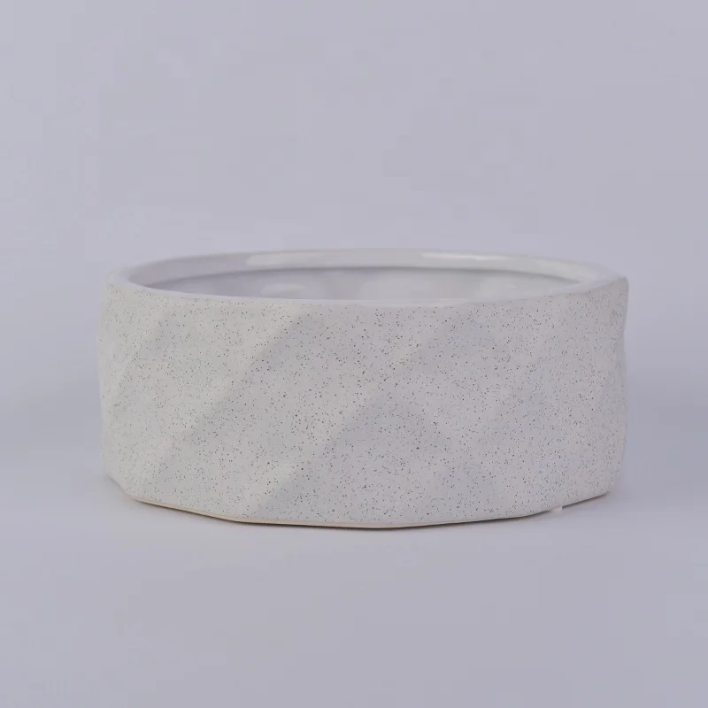 Large Capacity Embossed Ceramic Jars For Candles Making