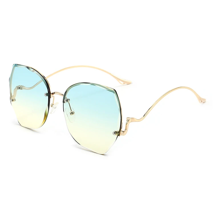

manufacturers fashion newest 2021 shades women rimless sunglasses, 7 colors
