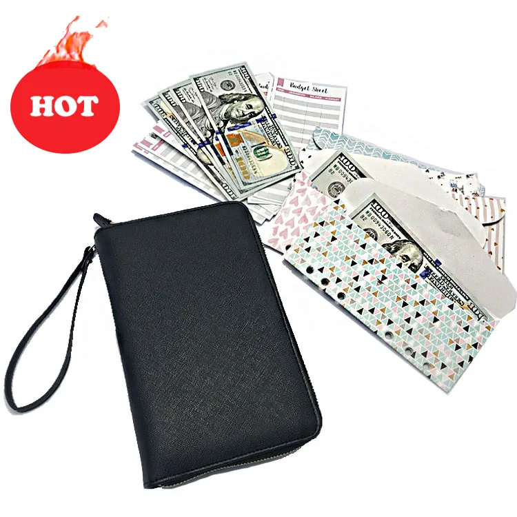 

Top Sellers 2019 For Amazon Fashion Style Leather Front Pocket Black Multi-Pocket Credit Card Cash Envelope Wallet