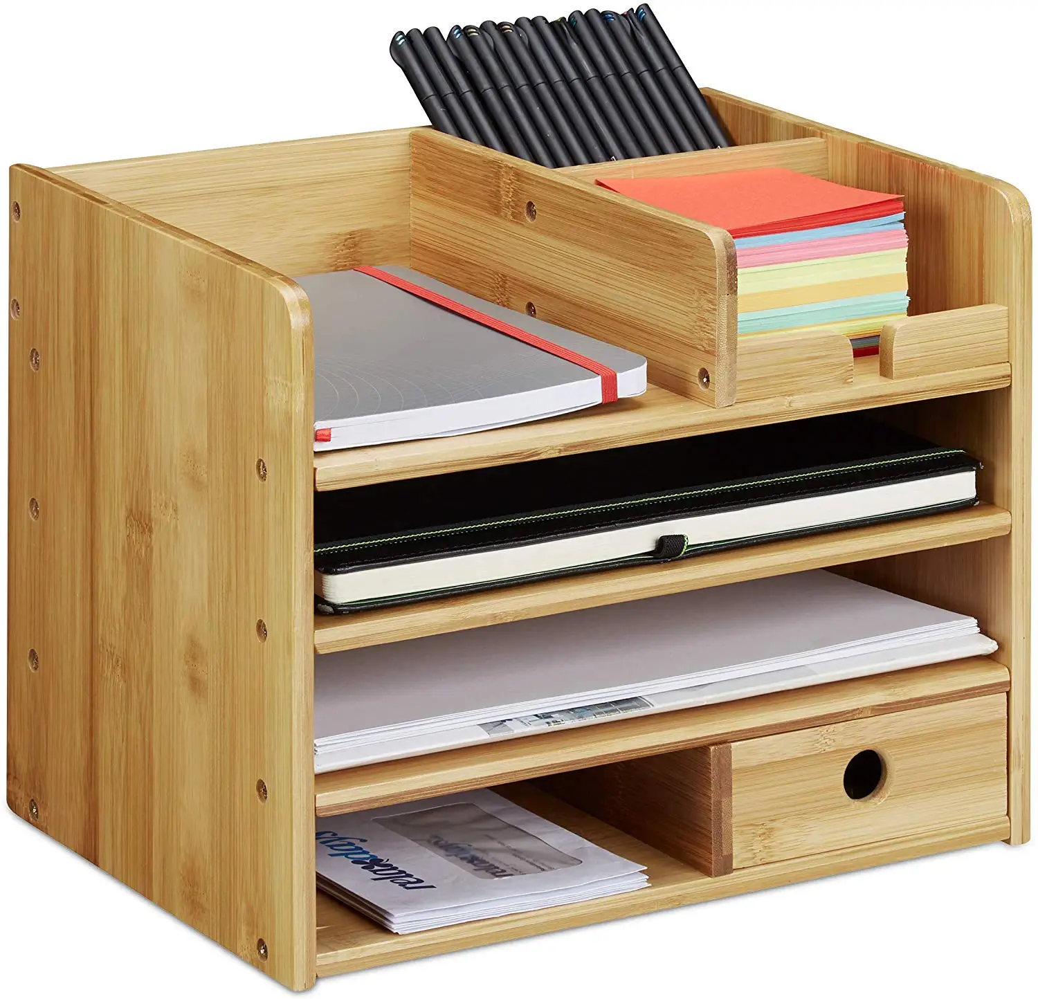 Wooden Desk Organiser With A4 Letter Tray Notes And Pens Drawer Bamboo Office Organiser Buy Wooden Desk Organiser Bamboo Office Organiser Office Utensils Product On Alibaba Com