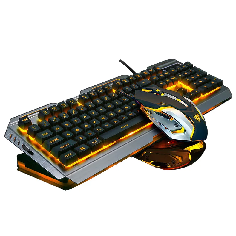 

BUBM Waterproof Metal LED Kit Combo Mechanical Game Gaming Keyboard and Mouse