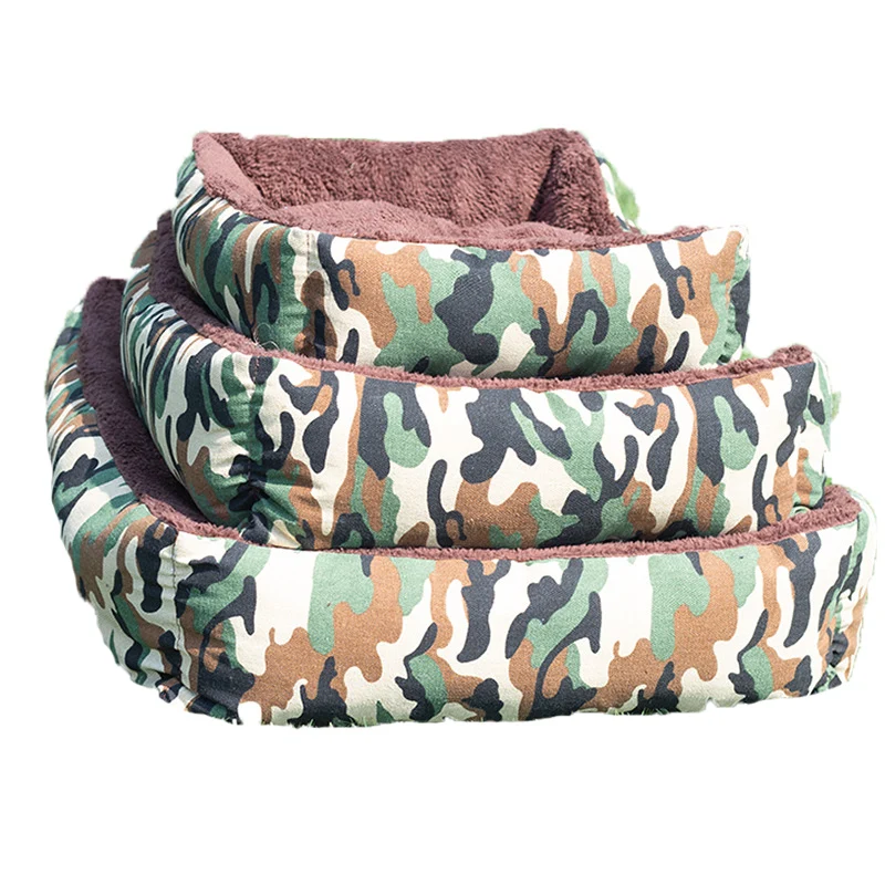 

Spot Wholesale Canvas Military Wind Camouflage Plush Lint Plush Pet Bed Dog, Picture