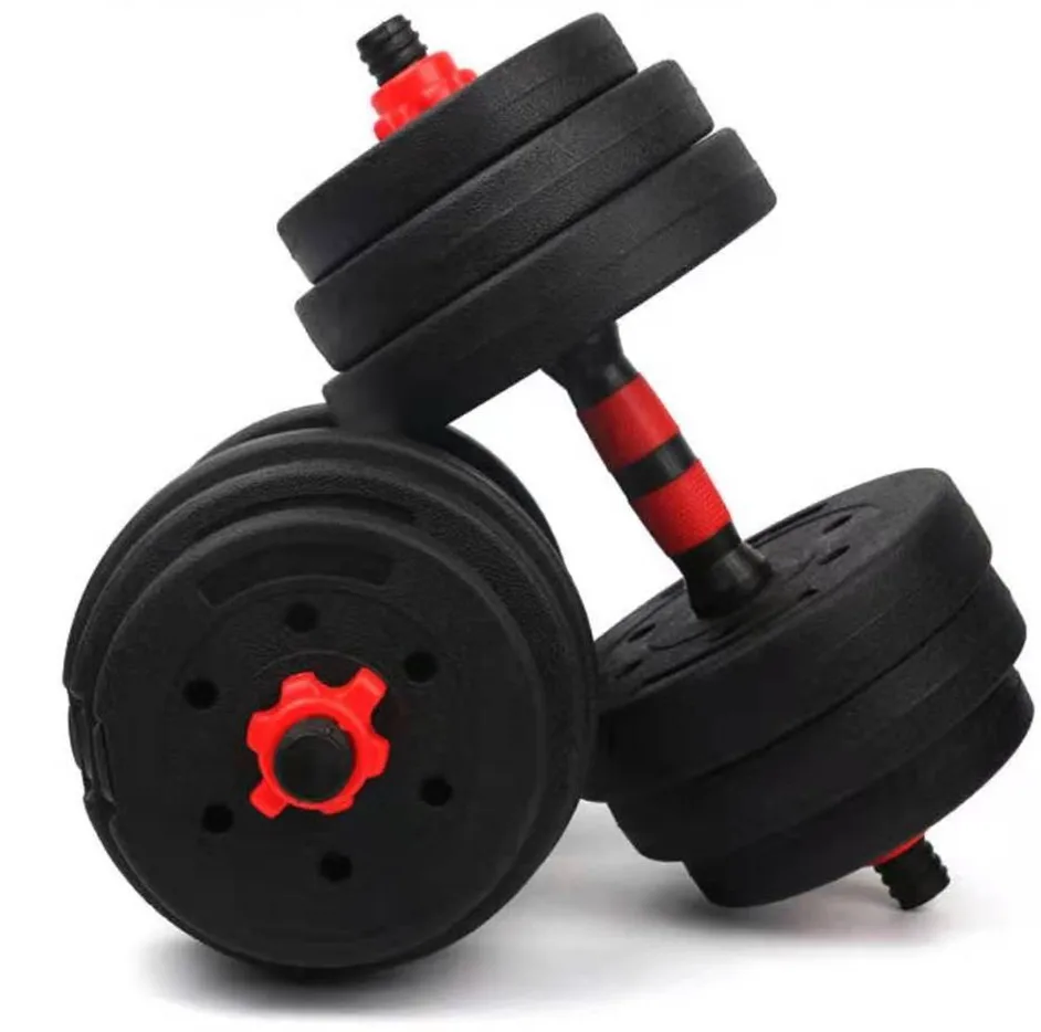 Adjustable Colorful Gym Equipment Dumbbell Set Plastic Cement Dumbbell