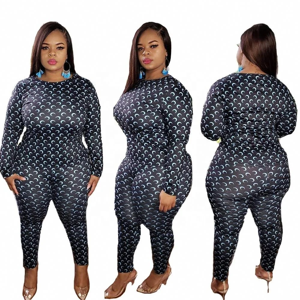

New Arrivals Plus Size Women's Black Crescent Two-Piece Suit With Wholesale