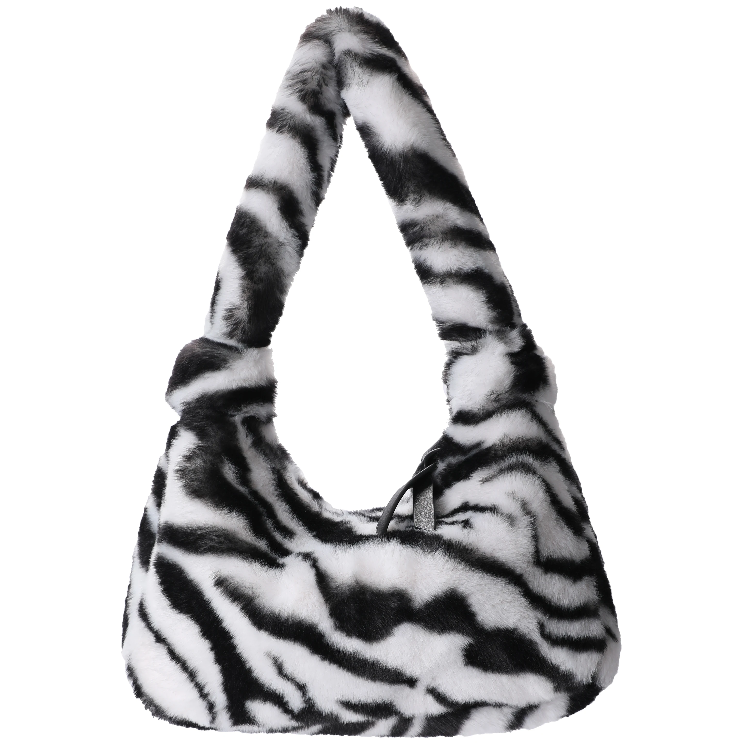 

Jtfur Hot Sale New Style zabra leopard Faux Fur Bag Women Faux Rabbit Fur Handbag, Customized color