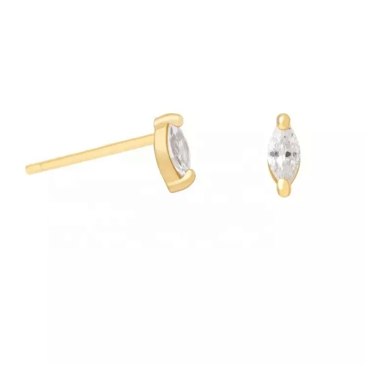 

LOZRUNVE Wholesale Mini Marquise Stud 925 Silver Clear Zirconia Earrings