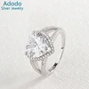 Hot Sale 2020 925 Sterling Silver Gifts For Women Zircon Big Heart Jewelry Wedding Rings