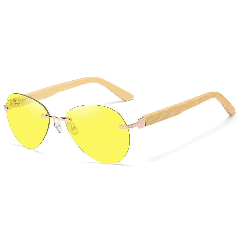 

2021 Fahion Retro Polarized eco-friendly bamboo and wood night vision Frame sunglasses TAC UV400 Big square for Men, Mix