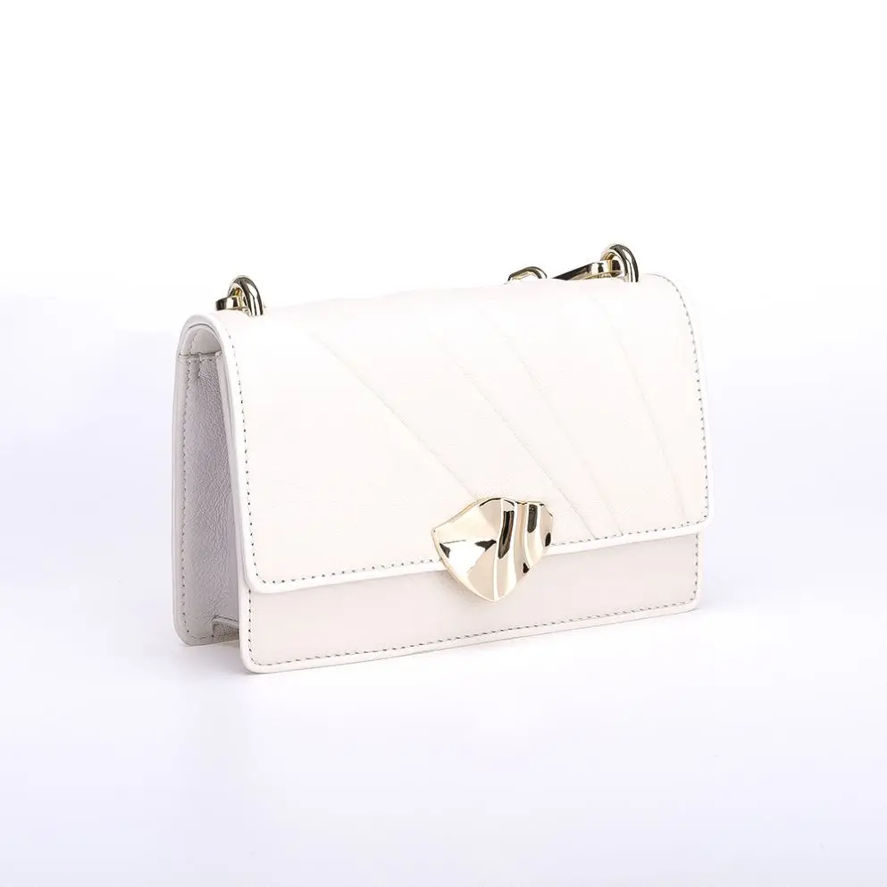 

Handbag Factory Shoulder Shell Shape Crossbody Women Shoulder Bag Lady Bags Genuine Leather Handbag For Wholesales, White