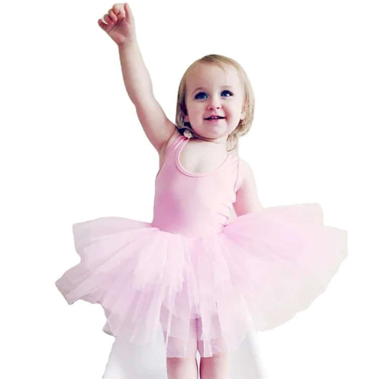 

2021 wholesale cotton tank top tulle skirt sleeveless dress kids party dress ballet dance wear baby children girls' tutu dresses