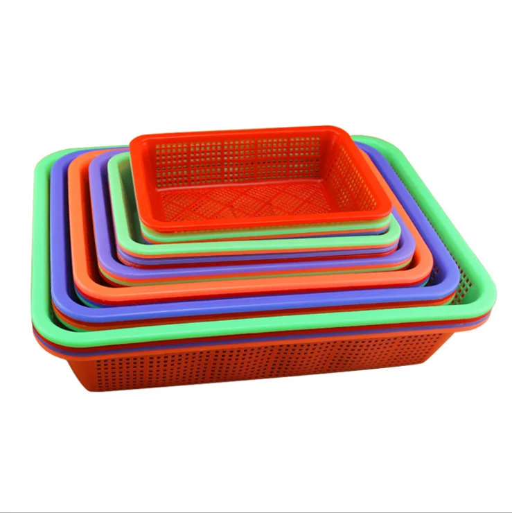 

Different Size Kitchen Food Grade Plastic Fruit And Vegetables Drain Basket