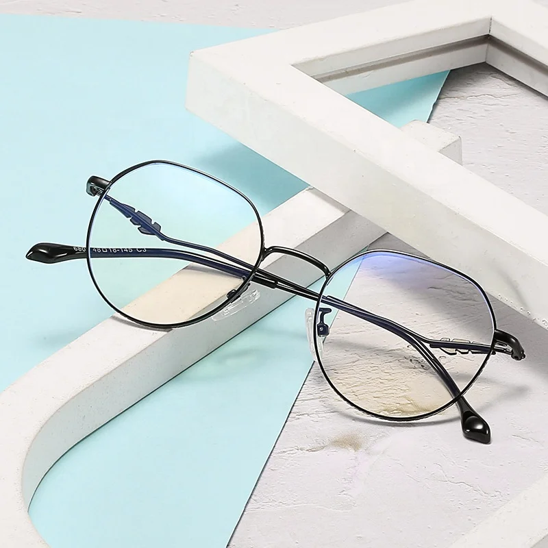 

2021 Newest Hot Selling Vintage Unisex Eyeglasses Computer Anti Blue Light Blocking Metal Optical Glasses Frames