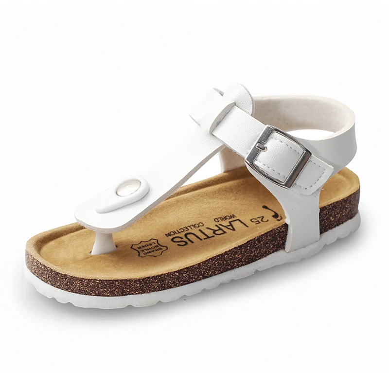 

LK0003 ITEC ready to ship roman high quality kids unisex boys children cork Flip-flop sandal