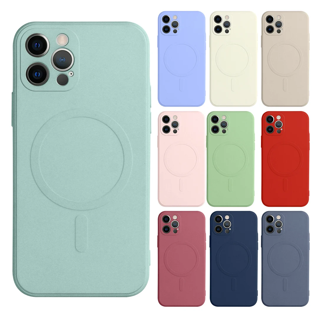 

Wholesale Silicone Mobile Back Cover With Magnetic For iPhone 12 pro max Magsafe Silicone Phone Case For iPhone 13