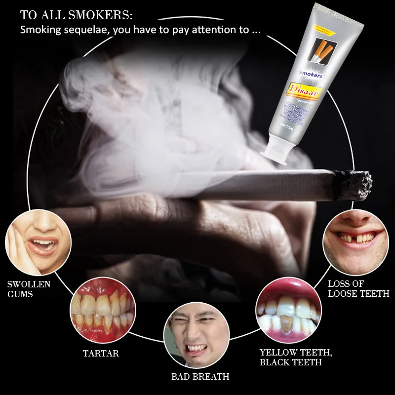
100g Smoker Toothpaste Nature Organic Whitening Removes Tobacco Stains Bad Breath for smoking 