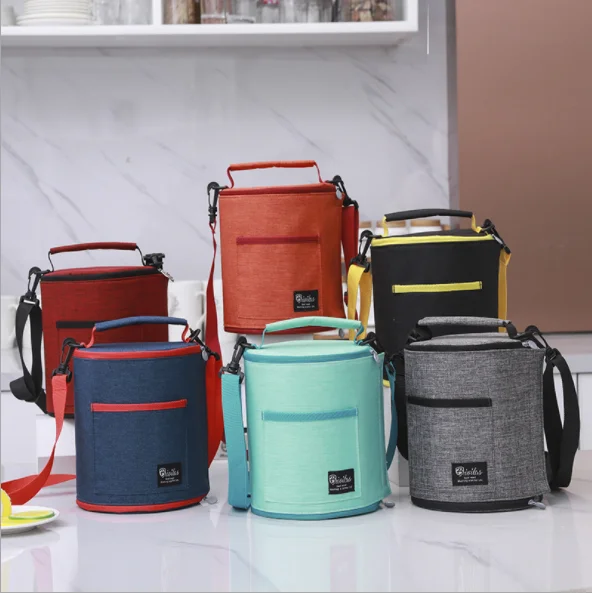 

Wholesale mami outside use 600D polyester portable folding round collapsible cooler bag lunch bag, As same as picture