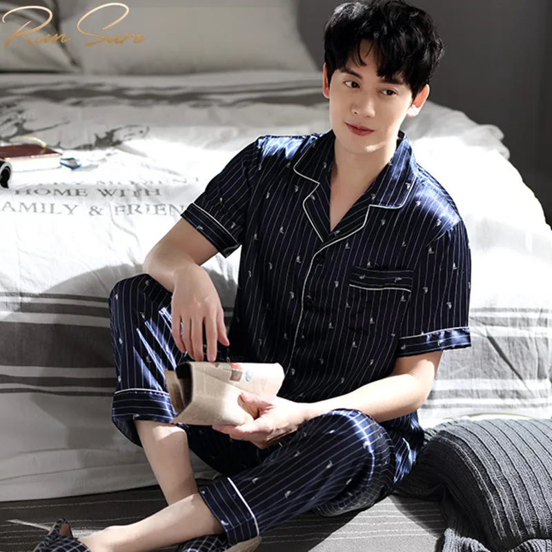 Wholesale Luxury 19mm 100% Silk Men's Silk Pajamas Sleepwear