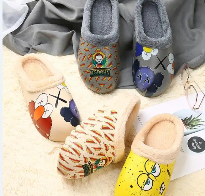 

Newest fashion couple ladies cartoon plush furry indoor slides slippers men kids fuzzy yeezy house slippers shoes for women
