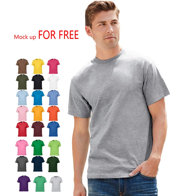 

CT0002 210g Man women round neck pullover loose plain sport summer short sleeve plus size custom logo print T shirt tops