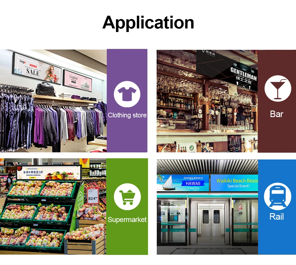 38.5 inch ultra wide stretched bar lcd monitor commercial screen shelf advertising display