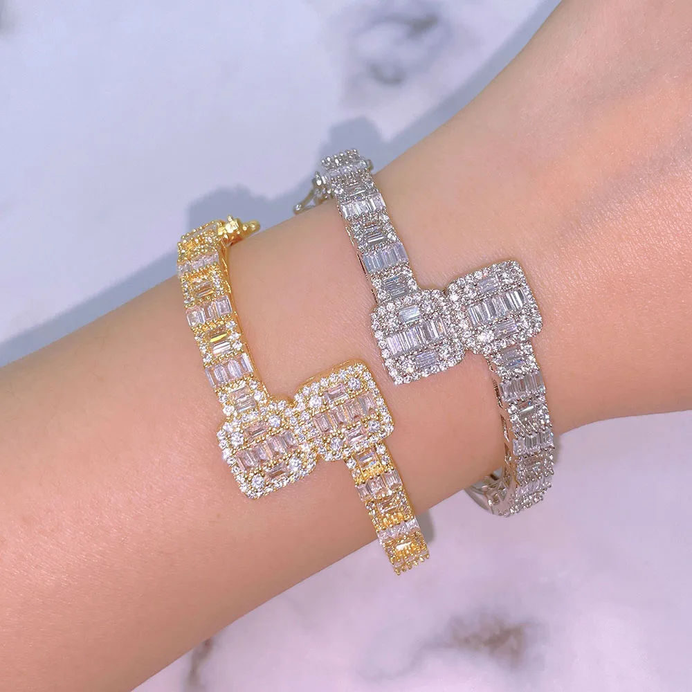 

2022 new jewelry gold silver designer cubic zirconia cz charm bracelet bangle