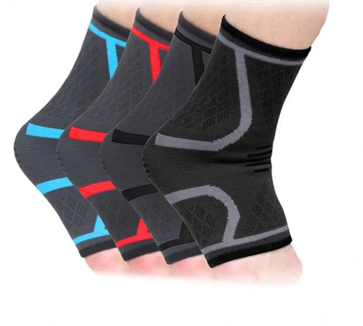 

Breathable adjustable nylon ankle brace for running basketball ankle sprain support, Grey,black,red,blue