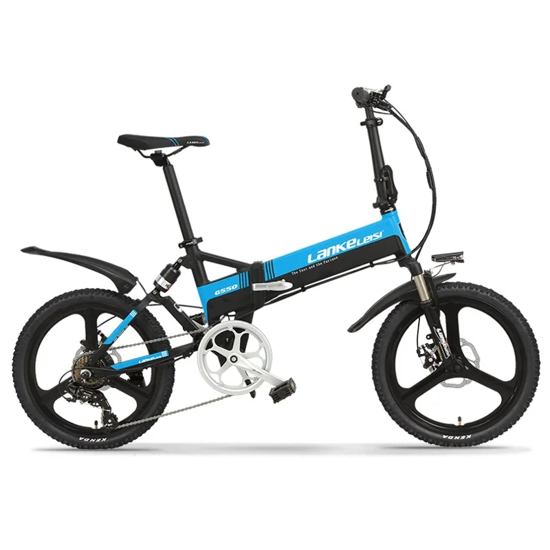 

LANKELEISI 20" inch 48v folding electric bike 400W Motor 13AH L G Battery with Rear Suspension