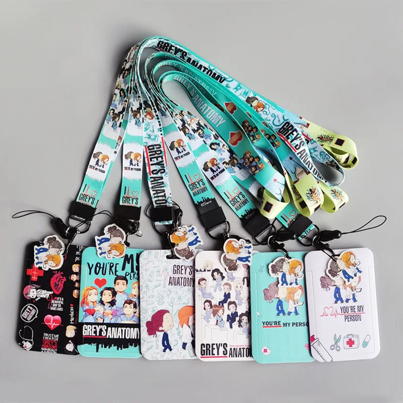 

New Grey's Anatomy Cartoon Doctor Nurse Neck Strap Lanyards ID Badge Holder Hang Rope Lariat