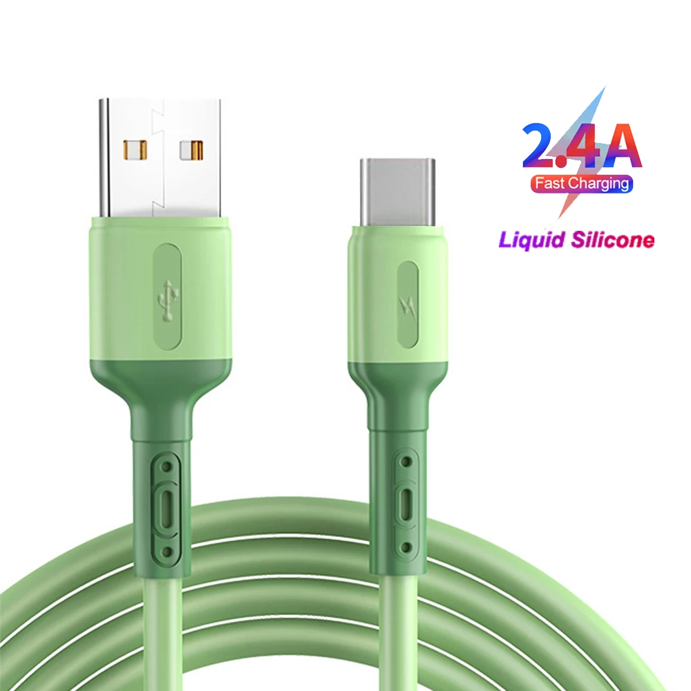

1M 2M Liquid Micro USB Type C Cable Fast Charging USB Charger Cable for Samsung Xiaomi huawei Quick Charge Silicone Wire