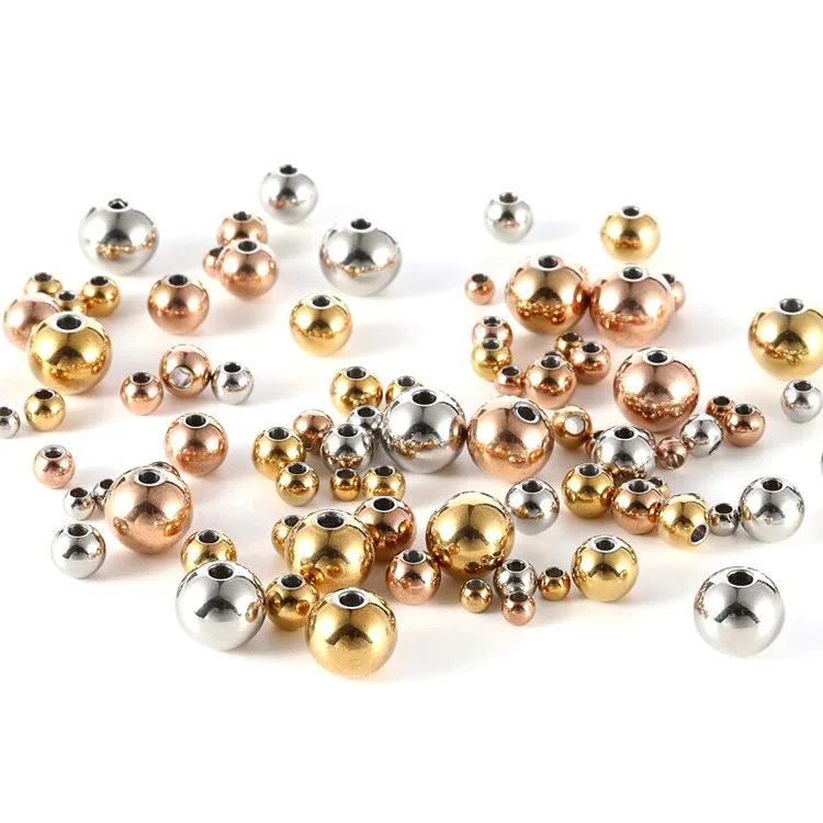 

Wholesale Round Stainless Steel Color Preserving Pore Bead for Necklace Bracelet Jewelry Accessories