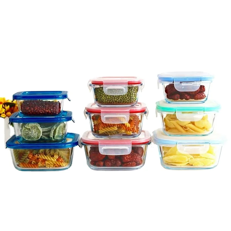 

Microwave airtight kitchen bento meal prep containers microwave safe glass lunch box food storage container with lids