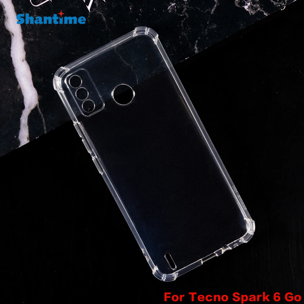 

Case For Tecno Spark 6 Go Brand Thin Crystal Clear Shock Absorption Technology Bumper Soft TPU Cover Case For Tecno Spark 6 Go, Transparent