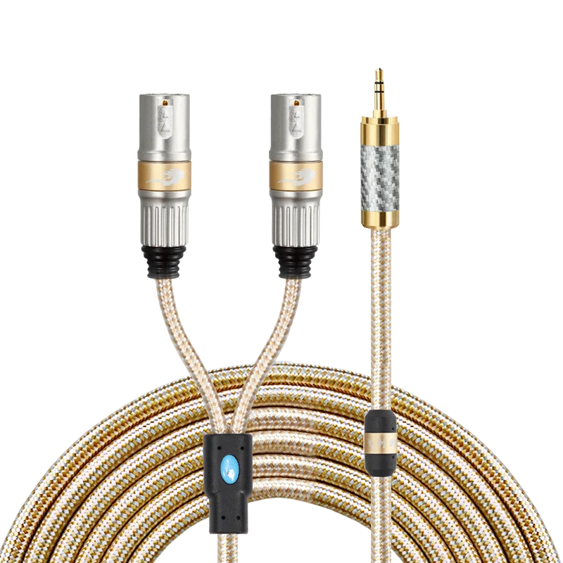 

HiFi 1/8 Inch Stereo 3.5 mm Plug to Dual XLR 3 Pin Y-Splitter Cable