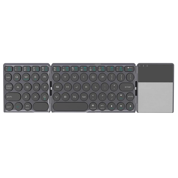 

Original B052 Universal Round Punk Keycap Mini USB 3.0 Three-fold Wireless Keyboard with Touchpad