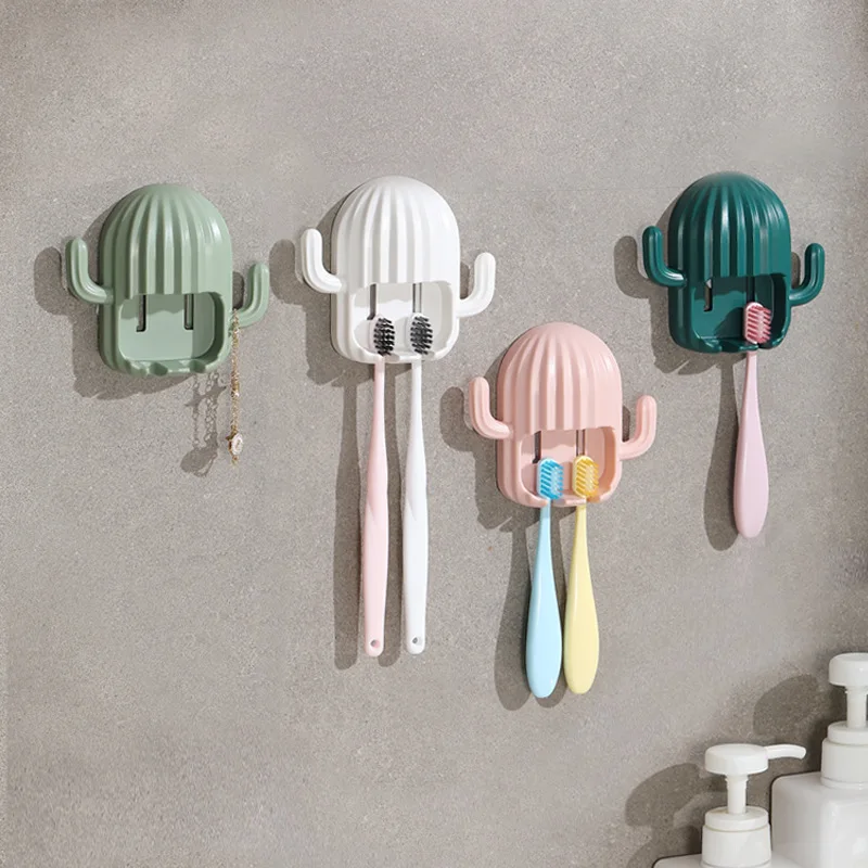 

Cactus Shape Portable Wall Mounted Toothbrush Holder