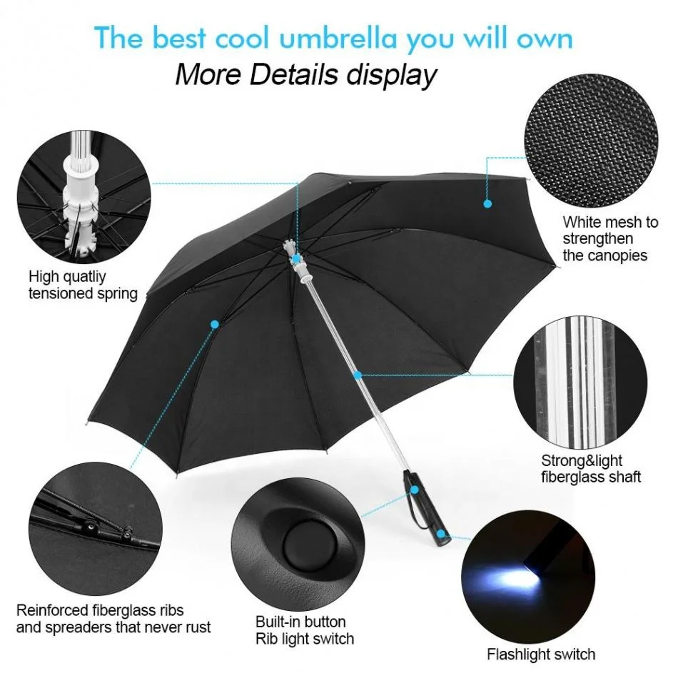 

23inch 8K umbrella with led light light up umbrella