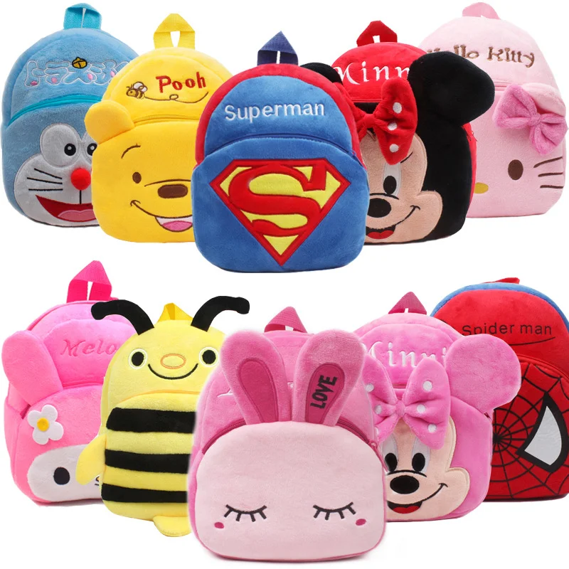 

New Children Plush Backpack Cartoon Bags Kids Baby School Bags Cute Child Schoolbag for Kindergarten Girls Gift, Accept customized color