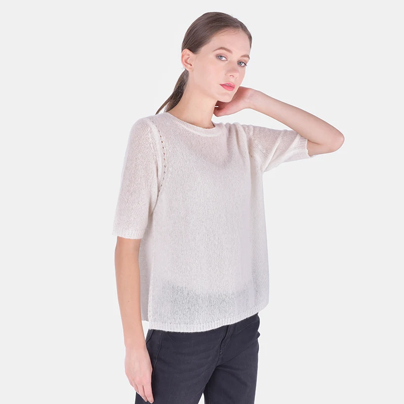

Wholesale girl lady 2 colors blank plain loose fit customized design women t shirt, Apricot, beige, lake blue, light pink