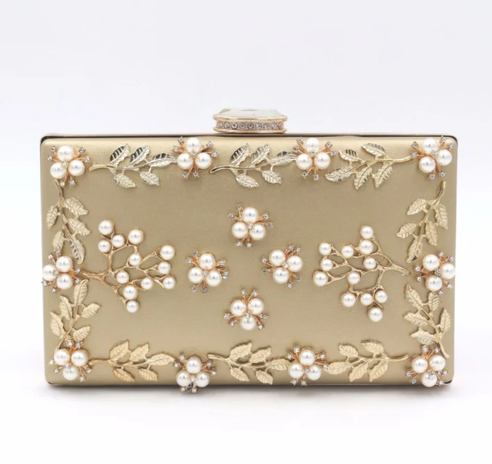 

Wholesale Luxury Lady Flower Evening Bag Wristlets Wedding Party Bridal Clutch Purse Chain Shoulder Flower Handbag